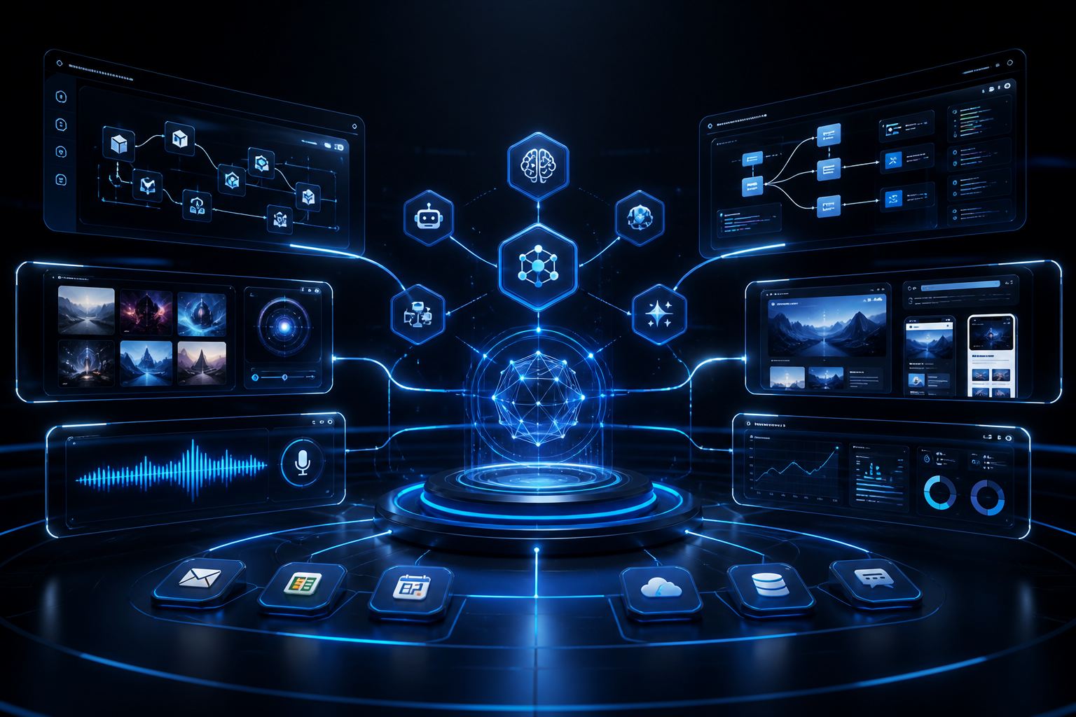 AI command center dashboard generated for the portfolio